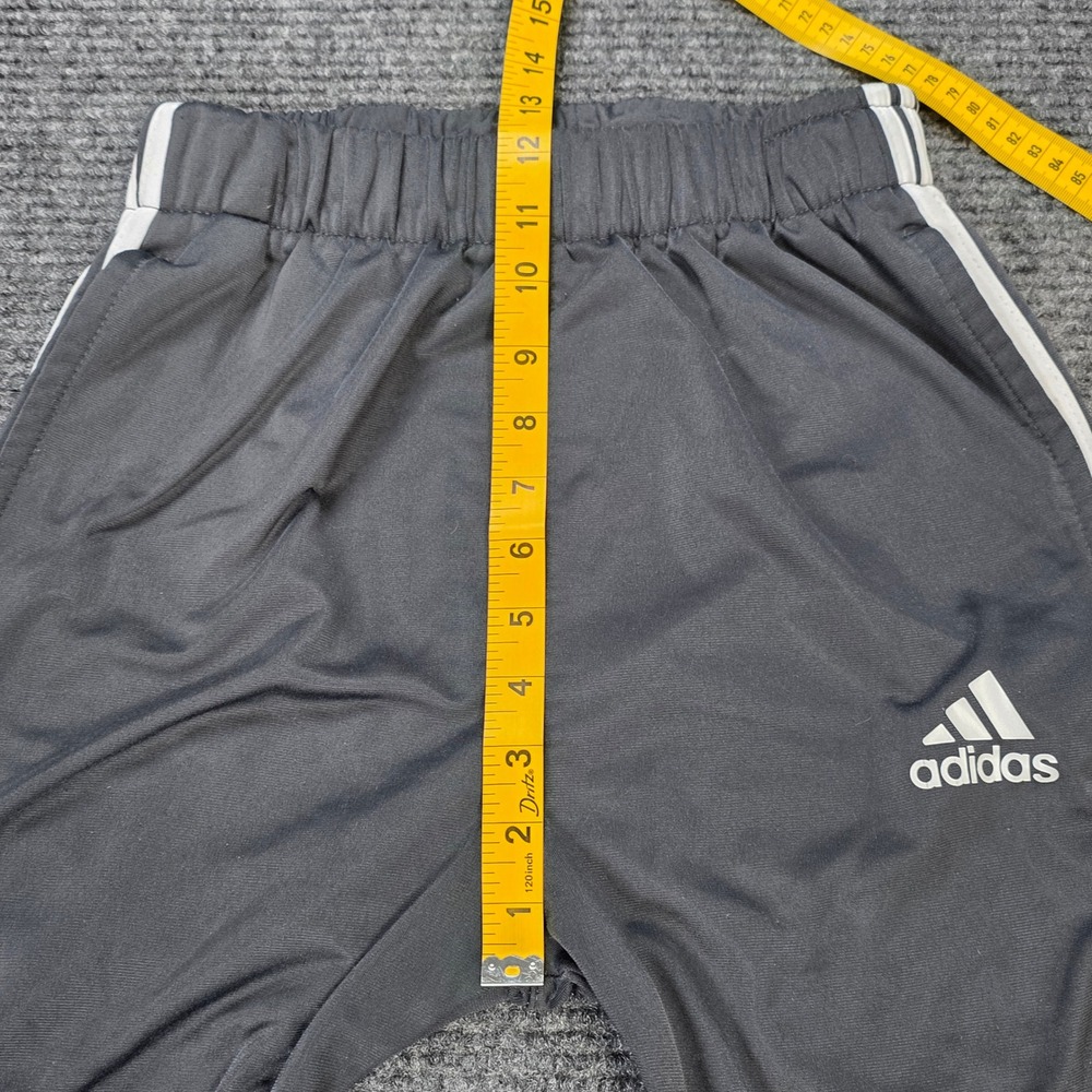 Adidas Track Joggers Pants Girl's Size M Gray 3-Stripe Elastic Waist Drawstring - Picture 6 of 7